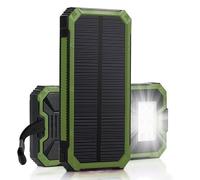 Ausla Banque D'énergie Solaire Banque d'alimentation Portable Chargeur de Banque d'alimentation Accumulateur D'énergie Double Banque d'alimentation Mobile USB Boîtier de Banque d'alimentation(Vert)