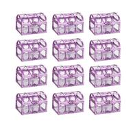 Ausla Boîte à Bonbons Transparente, Boîte Cadeau électroplaquée en PS Lot de 12 for Décoration de Mariage Fête D’anniversaire Projet DIY Arts (9x6,3x6cm / 3,54x2,48x2,36 pouces 40 g/pièce)