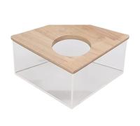 Ausla Boîte de Bain de Sable en Acrylique pour Hamster, Salle de Bain Transparente pour Hamster, 15 X 15 X 8 Cm, Conception à Angle Droit, Facile à Nettoyer, Gain de Place pour Les Hamsters et Les
