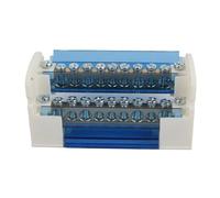 Ausla Boîte de Distribution de Bornes, Boîte de Jonction pour Rail DIN en Nylon PA 125 A 500 V avec Conducteur en Laiton Cache-poussière Transparent 2 Entrées 20 Sorties pour Câblage électrique