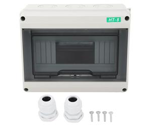 Ausla Boîte de Distribution de Puissance à 8 Voies, Matériau ABS, Enclos de Disjoncteur de Circuit Nominal IP65 pour une Utilisation en Plein Air dans les Ateliers et les Hôtels