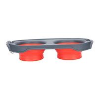 Ausla Bol de Chiens Surélevés Surélevés pour Animaux de Compagnie, Conception Anti-déversement de Silicone, Bol à Double Animal pour Les Chiens et Les Chats, 11,3 X 5,9 X 2,6 Pouces (Rouge)
