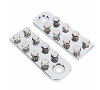 Ausla Bornier de Batterie, 2 Pièces, Connecteur de Borne de Batterie à Cosse Plate en Alliage d'aluminium 6061, Bloc de Distribution à 2 Rangées et 8 Positions pour Systèmes de Solaire de Bateaux de