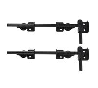 Ausla Boulon de Verrouillage de Porte Lourd de 12 Pouces, Tige de Porte Tombante en Acier au Carbone Solide avec Revêtement en Poudre Noire pour Portes Doubles en Bois et Métal,