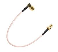 Ausla Câble Coaxial SMA RF Entièrement en Cuivre SMA Femelle vers Mâle à Angle Droit, 20 Cm pour Applications RF, Antennes, Appareils LAN sans Fil