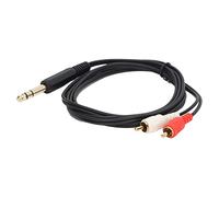 Ausla Câble de Microphone 6,35 Mm vers 2 Câble Audio 1,5 M Cordon Répartiteur Stéréo en Plastique et Métal avec Signal Clair Plug and Play pour Haut-parleurs, Lecteurs DVD MP3 MP4