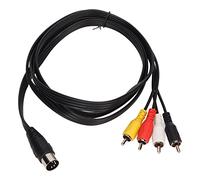 Ausla Câble DIN 5 Broches Mâle vers 4 Mâles, Adaptateur en PVC 1,5 M, Rallonge Sonore Plug and Play pour Connexion Stéréo Home Cinéma