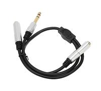 Ausla Câble Répartiteur Stéréo 6,35 Mm en Alliage d'aluminium 1 4 Pouces vers Double Câble Répartiteur en Y de 6,35 Mm Connecteurs Plaqués or 0,5 M pour Amplificateur Microphone Haut-parleur Home
