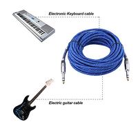 Ausla Câble Stéréo Mâle à Mâle de 6,35 Mm, Aluminium plaqué Cuivre, Maille Tissée Durable, Longueur de 1,8 Mètres pour Guitare électrique et Table de Mixage (10 m / 32,8 Pieds)