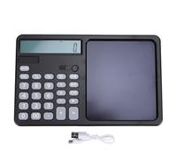 Ausla Calculatrice de Bureau avec Bloc-Notes, Tablette D'écriture de 7 Pouces, Grand Affichage 12 Chiffres, Calculatrice Parlante Rechargeable avec Stylet pour Bureau, école, (Black)