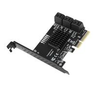 Ausla Carte d'Extension PCIe vers, Adaptateur ASM1166 6 Ports 6 Gbps, Contrôleur PCI Express Plug and Play avec Lunette pour Mise à Niveau du Stockage NAS et Extension de Données de PC de Bureau