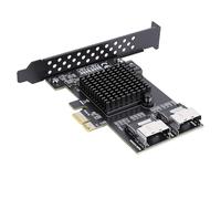 Ausla Carte d'extension PCIe vers SFF8087, Carte d'extension PCB PCIe vers MiniSAS 6 Gbit/s 3.0 avec 2 Ports SFF8087 vers 9 Ports pour Serveur de PC de Bureau NAS