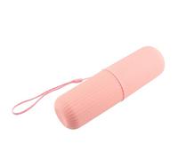 Ausla Case de Brosse à Dents de Voyage, Support Portable avec Corde à Main, Conception de Matériel Compact pour Les Voyages d'affaires de Camping, 19.6x6x6cm (Pink)