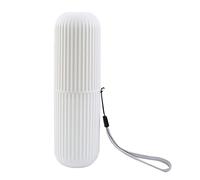 Ausla Case de Brosse à Dents de Voyage, Support Portable avec Corde à Main, Conception de Matériel Compact pour Les Voyages d'affaires de Camping, 19.6x6x6cm (White)