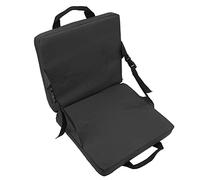 Ausla Chaise Pliable d'extérieur, Siège avec Coussin en Tissu Oxford 600D avec Dossier et Poche de Rangement, Chaise de Plage Pliante Portable pour Camping, Stade, Pelouse, Rouge (Black)