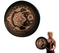 Ausla Chaman Tambour Sibérien Musique D'Esprit Tambour Chamanique 10 Pouces Fabriqué à la Main avec Bâton pour Guérison Spirituelle Méditation Guérisseur Sonore (#1)