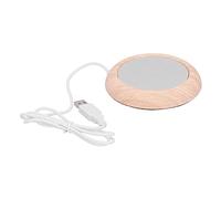 Ausla Chauffe-Tasse alimenté par USB avec Plaque en Fer et Aluminium, Coussin Chauffant de 5 W, Garde Les Boissons au Chaud à 176 °F, Dessous de Verre Portable en Grain de Bois pour la Maison, Le