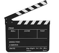 Ausla Clap de Scène de Réalisateur en Acrylique avec Stylo pour la Réalisation de Films, Accessoire Léger et Durable, Noir et Blanc, 30 Cm, Idéal pour Les Films et Le Cosplay (Tableau Noir et Blanc