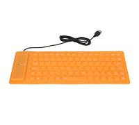 Ausla Clavier en Silicone, Conception Entièrement Scellée, Léger, Portable, Silencieux, Doux et Confortable, Filaire USB, pour PC (Orange)