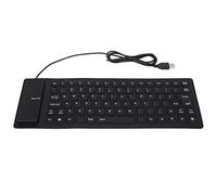Ausla Clavier en Silicone, Conception Entièrement Scellée, Léger, Portable, Silencieux, Doux et Confortable, Filaire USB, pour PC (Black)