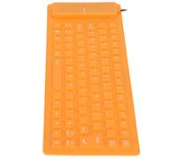 Ausla Clavier en Silicone Souple, Clavier Portable Filaire USB à 85 Touches, Conception Entièrement Scellée, Clavier Enroulable Souple et Silencieux (Orange)