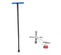 Ausla Clé à Molette Télescopique pour Compteur D'eau, Poignée T Réglable de 15 à 28 Pouces avec clé à 4 Voies, pour Vanne D'arrêt Souterraine et Compteur D'eau principal.