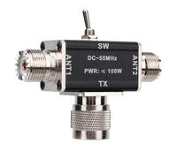 Ausla Commutateur D'antenne Coaxial 2 Voies, 1 Entrée 2 Sorties 55 MHz 100 W, Protection Contre la Mise à la Terre pour Radio YouKits Ham CB