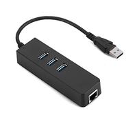 Ausla Convertisseur Ethernet Hub vers RJ45, Adaptateur USB 3.0 avec Hub USB Intelligent à 3 Ports pour Un Transfert de Données Rapide, Idéal pour Les Ordinateurs Portables et PC