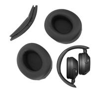 Ausla Coussins d'oreille de Remplacement, Mousse à Mémoire en Cuir Synthétique avec Couvre-Arceau pour Casque WH XB910N (Black)