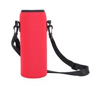 Ausla Couvre-Bouteille en Néoprène Sleeve de Bouteille d'eau Isolée avec Bracelet de Transport pour Une Seule Couche en Acier Inoxydable Voyage de Protection de Chaleur Essentielle (Rouge)