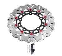 Ausla Disque de Frein Avant de 300 Mm, en Acier Inoxydable avec Trous de Refroidissement Ondulés et Design rainuré pour 2017-2025 (rouge)