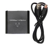 Ausla Diviseur Ethernet 1 vers 2 1000Mbps, Boîtier en Alliage D'Aluminium pour Ordinateurs, Routeurs, IPTV, Caméras, Commutateurs