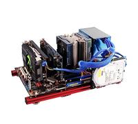 Ausla DIY Mini Open Frame ATX PC Boîtier, 20x20mm Alliage D'Aluminium | Châssis Barebone modulaire empilable, 7 emplacements PCIe, panneaux acryliques, prise en charge du bloc d\'alimentation