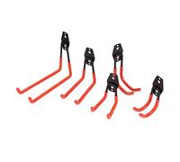 Ausla Doubles Crochets de Rangement de Garage Robustes, Support de Vélo Mural en Fer pour échelles, Outils, Camping-cars et Sous-sols 5 Pièces (ORANGE)