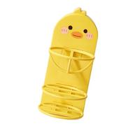 Ausla Duck Makeup Sponge Holder, Cute Yellow Duck Design Wall Mount Storage Rack for Makeup Sponges and Puffs, with Traceless Sticker for Easy Installation
