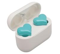 Ausla Écouteurs en Forme de Cœur, écouteurs sans Fil élégants Bluetooth 5.3 HiFi Stéréo avec étui de Charge USB C, Prise en Charge du Son Ambiant pour Usage Quotidien et Sportif (Bleu Clair)