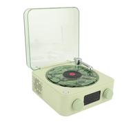 Ausla Enceinte Bluetooth Waves, Platine Vinyle sans Fil au Style Vintage avec éclairage et Horloge - Idéale pour Chambre, Salon ou Soirée - Cadeau pour Femmes et Hommes (Green)