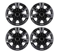 Ausla Enjoliveur de Roue, 16 Pouces Universel à Encliquetage ABS de Remplacement pour Voitures Camions SUV 4PCS (Black)