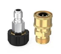 Ausla Ensemble D'adaptateurs pour Nettoyeur Haute Pression, Kit de Connexion Rapide en Laiton M22 1/4 Pouces, Raccord pour Buse de Pulvérisation pour Nettoyeurs Haute Pression (15mm)