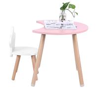 Ausla Ensemble de Table et Chaise de Bureau pour Enfants Meubles pour Enfants en MDF 60 X 54 Cm Table et Chaise Multifonctionnelle Facile à Nettoyer pour la Maison, la Chambre à Coucher, Le Salon,