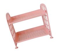 Ausla Étagère de Bureau à 2 Niveaux, Support de Rangement en ABS à Deux Niveaux avec Garde-Corps Latéraux et Conception Pliable, Organisateur Léger pour Cosmétiques, Papeterie, Comptoir de Cuisine,