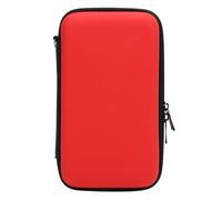 Ausla Étui de Transport, Pochette de Voyage à Coque Rigide avec 8 Emplacements de Jeu Extérieur en PU, Protecteur de Console pour Les Nouveaux Accessoires de Jeu 3DS et 2DS XL (Rouge)