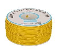 Ausla Fil D'enroulement électronique, Câble en Cuivre 1 Rouleau 2m 30AWG Diamètre de Cœur 0,25 Mm jusqu'à 80℃ Câble en Cuivre plaqué étain avec Bobine en plastique. (YELLOW)