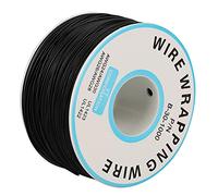 Ausla Fil en Cuivre étamé 30AWG, 200 Mètres, Fil de Connexion isolé en Silicone pour L'électronique avec Bobine en Plastique, Résistant à une Chaleur Allant jusqu'à 80℃. (BLACK)
