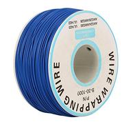 Ausla Fil en Cuivre étamé 30AWG, 200 Mètres, Fil de Connexion isolé en Silicone pour L'électronique avec Bobine en Plastique, Résistant à une Chaleur Allant jusqu'à 80℃. (BLUE)