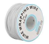 Ausla Fil en Cuivre étamé 30AWG, 200 Mètres, Fil de Connexion isolé en Silicone pour L'électronique avec Bobine en Plastique, Résistant à une Chaleur Allant jusqu'à 80℃. (WHITE)