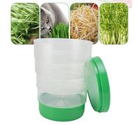 Ausla Germoir de Graines Empilable Forme Ronde avec 4 Plateaux de Culture pour Graines D'alfalfa et de Brocoli, Pousse Intérieure