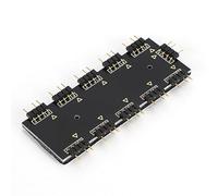 Ausla Hub RVB PCB Carte Mère Hub de Ventilateur RVB 10 Canaux 5 V 3 Broches ou 12 V 4 Broches avec Câble d'extension pour Boîtier d'ordinateur de Bureau, Synchronisation de l'éclairage et Routage