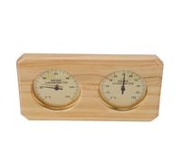 Ausla Hygromètre du Thermomètre en Bois en Bois Moniteur de Chambre de Sauna avec Cadre en doré à la Température et à l'humidité en Temps Réel Affichage pour Une Installation Facile