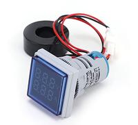 Ausla Indicateur de Signal de Courant, Lampe Carrée Universelle, Affichage Facile à Lire pour Applications 60-500 V AC, 0-99,9 A dans les Panneaux de Commande Industriels (BLUE)